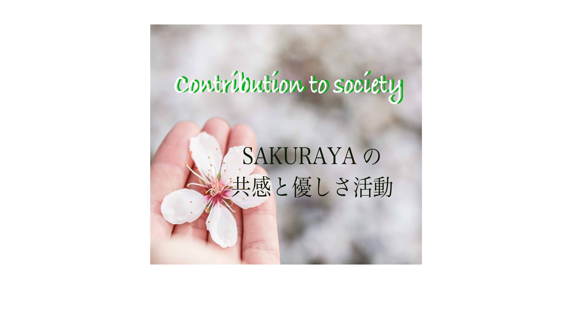 SAKURAYAの共感と優しさ活動